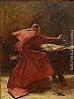 The Cardinal's Reception Paintings - Cardinal Burning Papers by John Pettie